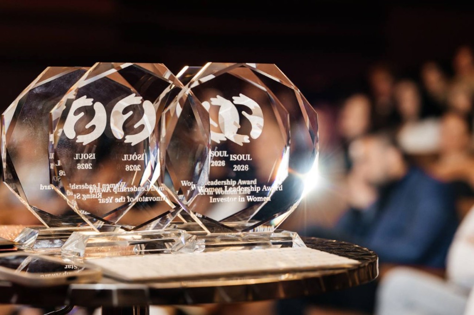 ISOUL Women Leadership Award trophies