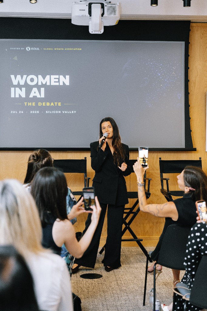 Jane Milovanova opening Women in AI: The Debate at Googleplex